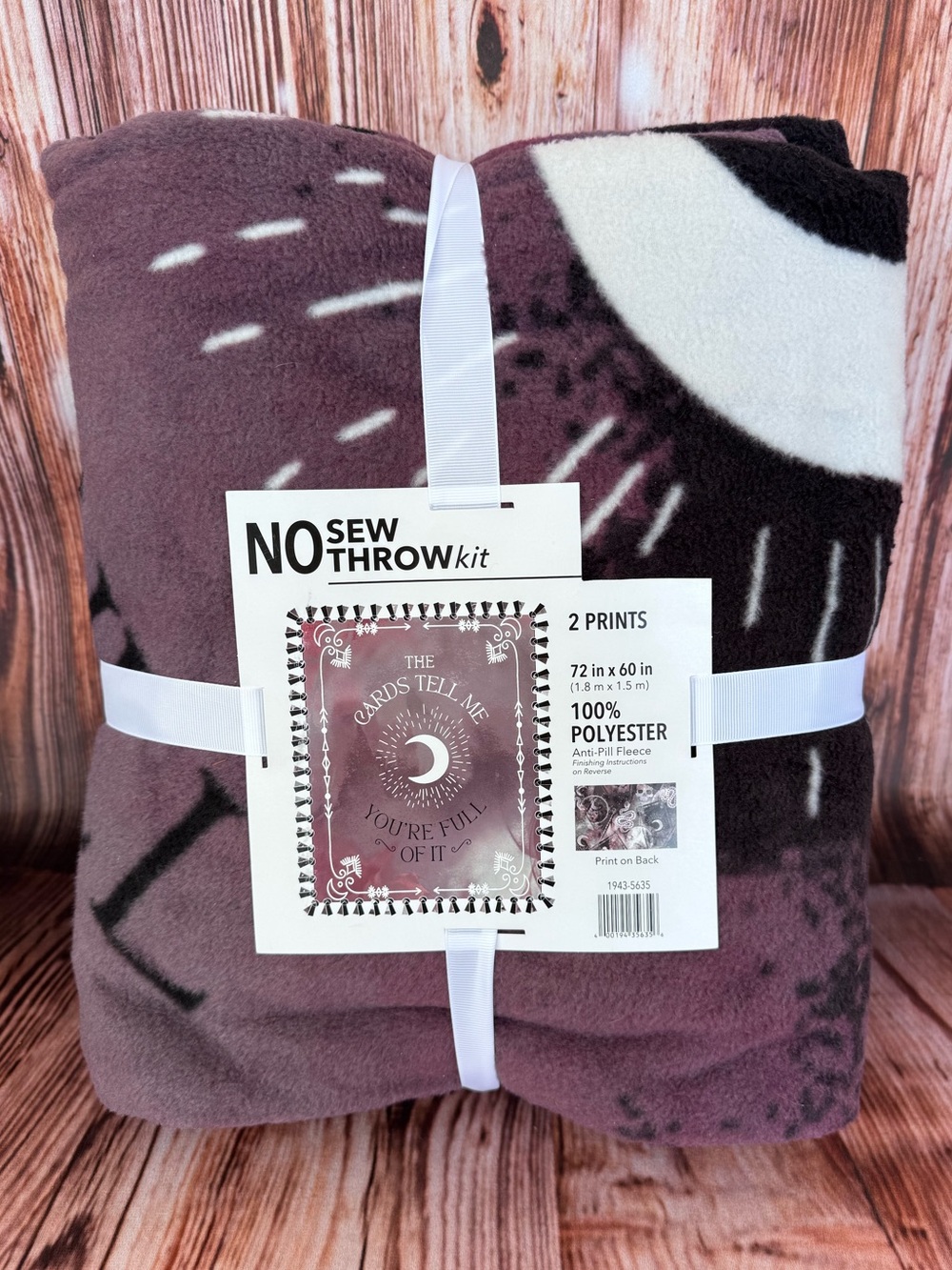 No Sew Throw Kit Celestial Palm Reading Tarot Card Fleece Blanket